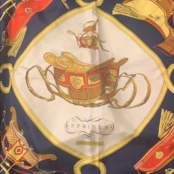 💯 Authentic Hermes Ledoux Springs Carriage Scarf - Picture 2 of 12